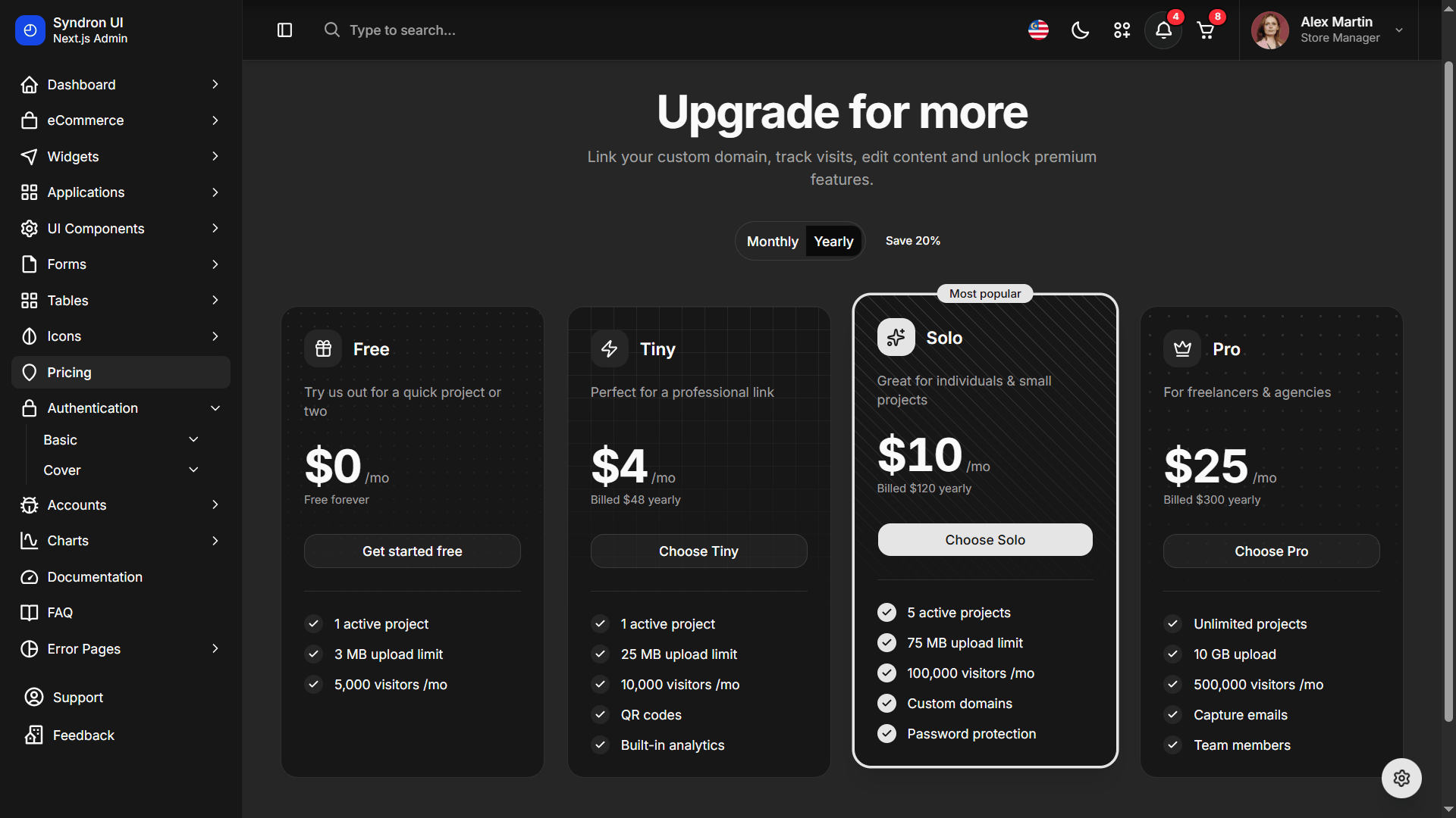 Syndron - Shadcn UI + Next.js 16 Admin Dashboard Template